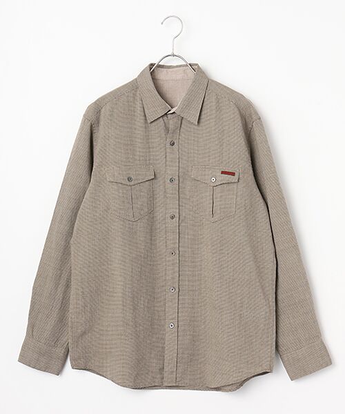 PAPAS / パパス シャツ・ブラウス | ウール/リネン サファリシャツ（ブラウン系）