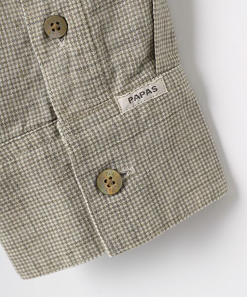 PAPAS / パパス シャツ・ブラウス | ウール/リネン サファリシャツ | 詳細5