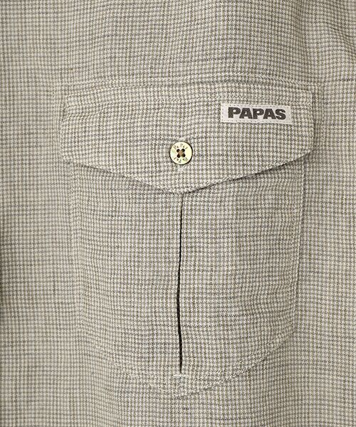 PAPAS / パパス シャツ・ブラウス | ウール/リネン サファリシャツ | 詳細5