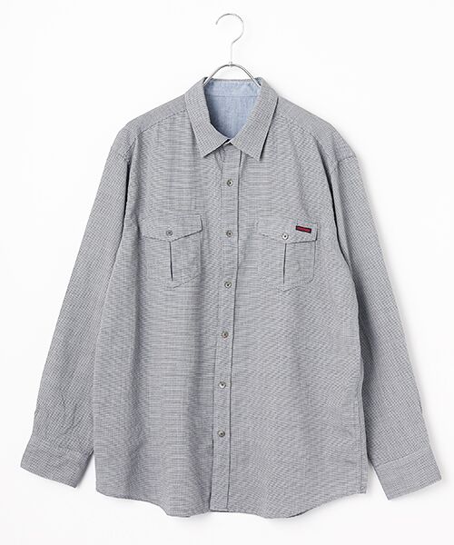 PAPAS / パパス シャツ・ブラウス | ウール/リネン サファリシャツ（ネイビー系）