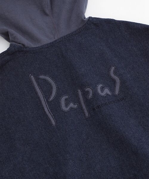 PAPAS / パパス パーカー | 裏毛×デニムコンビパーカー | 詳細8