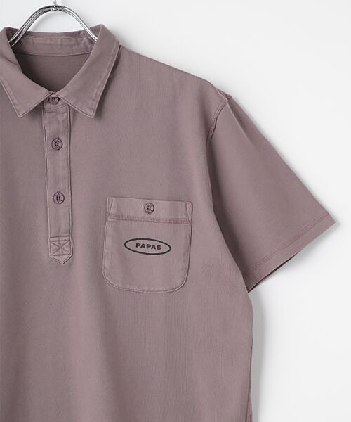PAPAS / パパス ポロシャツ | 40/2天竺 硫化染め加工ポロシャツ | 詳細6