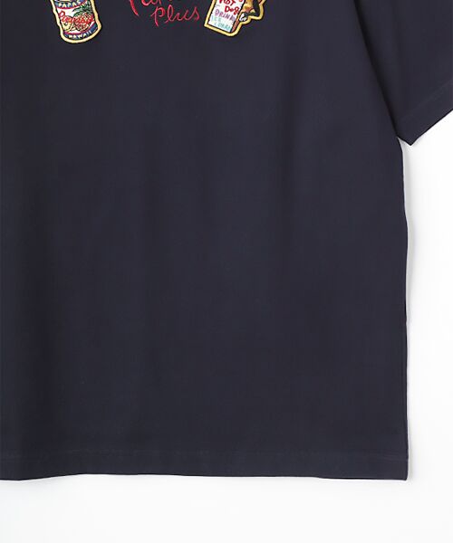 PAPAS / パパス Tシャツ | 40/2ハイゲージ天竺 刺繍&ワッペンTシャツ | 詳細4