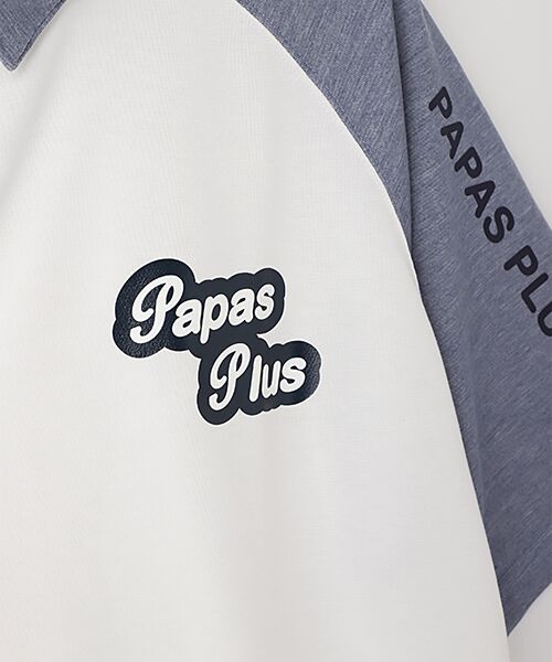 PAPAS / パパス ポロシャツ | 配色ラグランスリーブポロシャツ | 詳細1