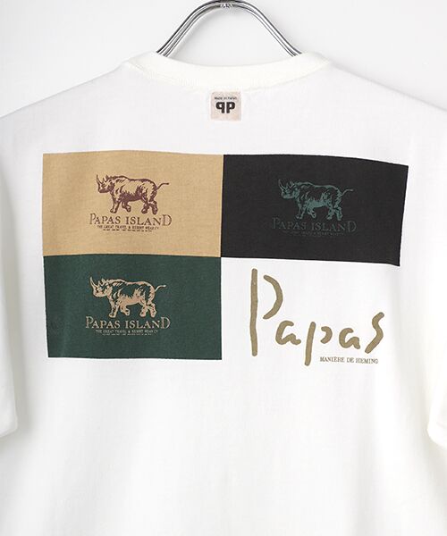 PAPAS / パパス Tシャツ | ☆【WEB限定】40/2甘撚天竺 サイプリントTシャツ | 詳細7