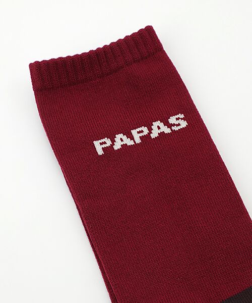 PAPAS / パパス ソックス | 綿コーマ配色 クルー丈ソックス | 詳細1
