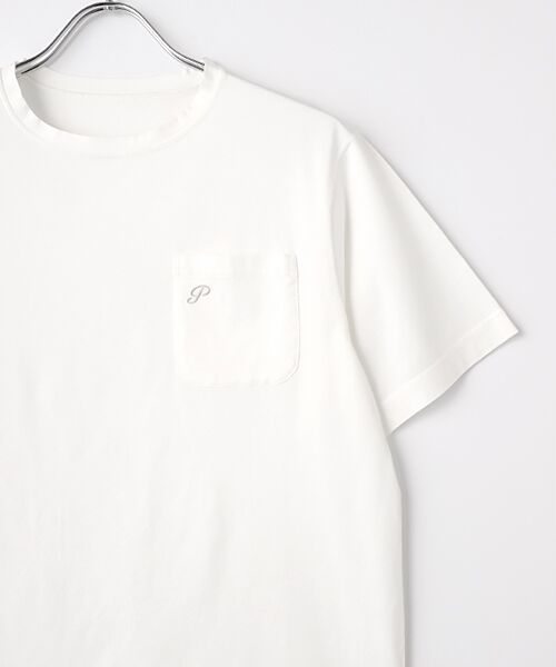 PAPAS / パパス Tシャツ | スーピマコンパクト天竺 胸ポケット付きTシャツ | 詳細2