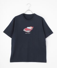 40/2モダン天竺 車プリントTシャツ