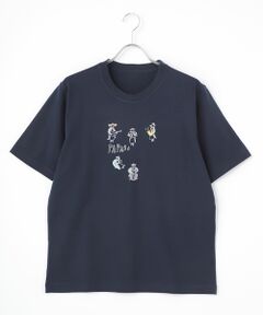 40/2モダン天竺 ペンギンプリントTシャツ