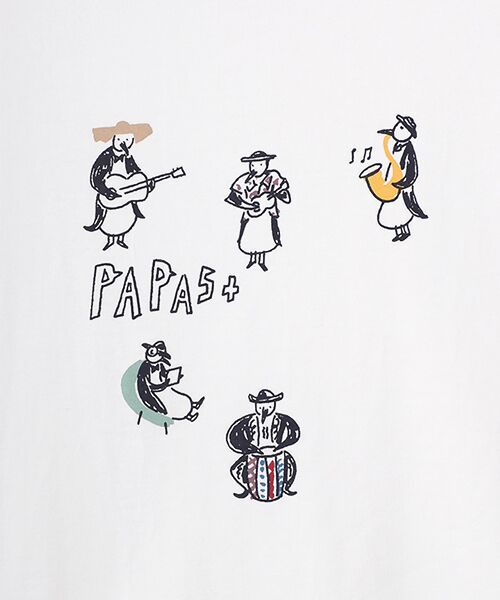 PAPAS / パパス Tシャツ | 40/2モダン天竺 ペンギンプリントTシャツ | 詳細1