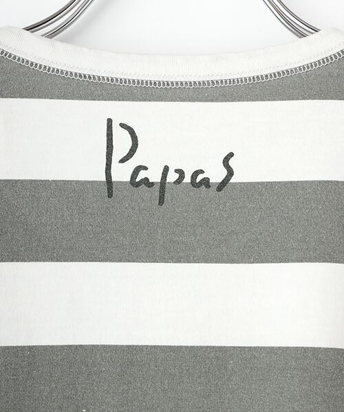 PAPAS / パパス Tシャツ | 40/2ヴィンテージボーダープリント天竺Tシャツ | 詳細6