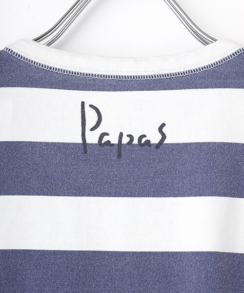 PAPAS / パパス Tシャツ | 40/2ヴィンテージボーダープリント天竺Tシャツ | 詳細8