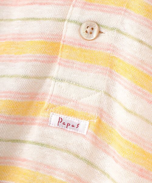 PAPAS / パパス ポロシャツ | コットン/リネン マルチボーダーポロシャツ | 詳細1