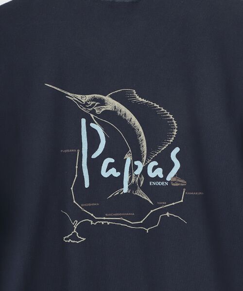 PAPAS / パパス Tシャツ | 30/2スーピマ甘撚り天竺プリントTシャツ【江ノ電路線図】 | 詳細8