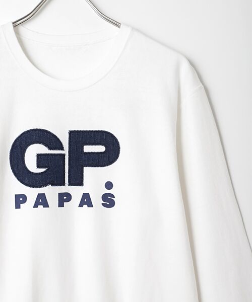 PAPAS / パパス Tシャツ | ラフィTOP吊り天竺 GPアップリケTシャツ | 詳細3