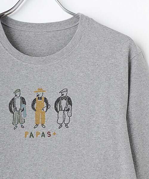 PAPAS / パパス Tシャツ | 天竺プリント長袖Tシャツ【workペンギン】 | 詳細3