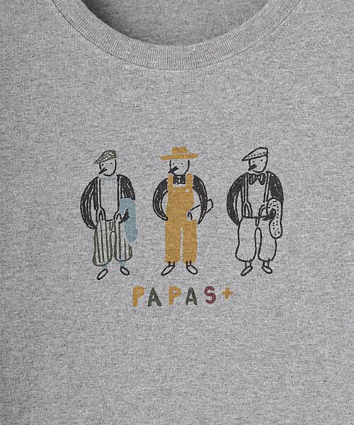 PAPAS / パパス Tシャツ | 天竺プリント長袖Tシャツ【workペンギン】 | 詳細4