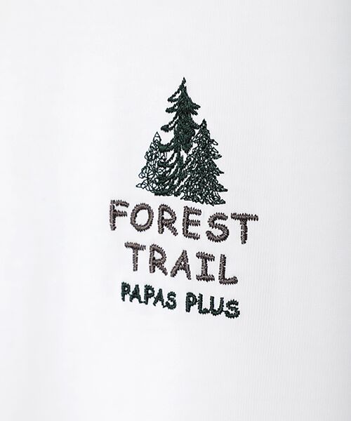 PAPAS / パパス Tシャツ | 天竺刺繍長袖Tシャツ【FOREST】 | 詳細5