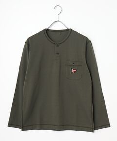 PAPAS / パパス Tシャツ | エイトロック鹿の子ヘンリーネックTシャツ