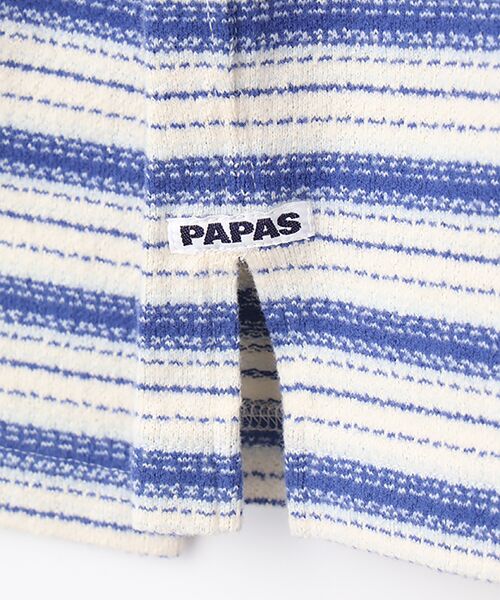 PAPAS / パパス Tシャツ | 梨地マルチボーダー起毛Tシャツ | 詳細7