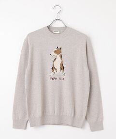 PAPAS / パパス ニット・セーター | インターシャモチーフ10Gセーター【ブルテリア】