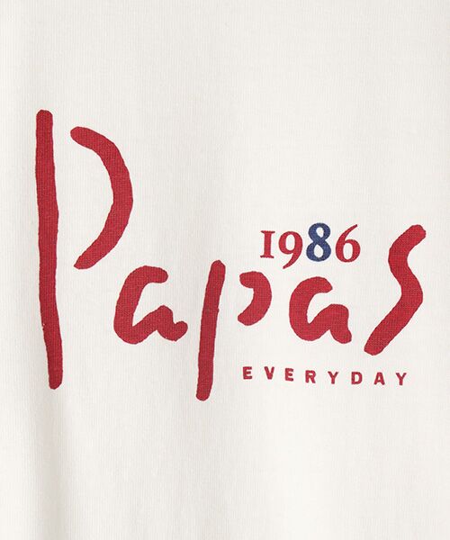 PAPAS / パパス Tシャツ | ラフィ毛無天竺Tシャツ【Papasロゴ】 | 詳細1