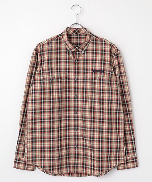 61317　papas　パパス　長袖チェックシャツ　赤　サイズL PAPAS #wpc パパス Papas 長袖シャツ ネルシャツ チェック L 赤