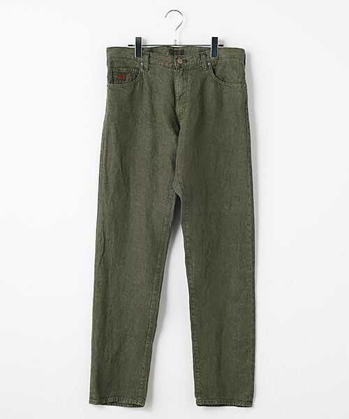 PAPAS / パパス デニムパンツ | 10ozリネンデニム 5Pパンツ（オリーブグリーン）