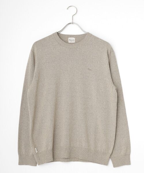 PAPAS / パパス ニット・セーター | シルク天竺12G クルーネックセーター（シルバーベージュ）
