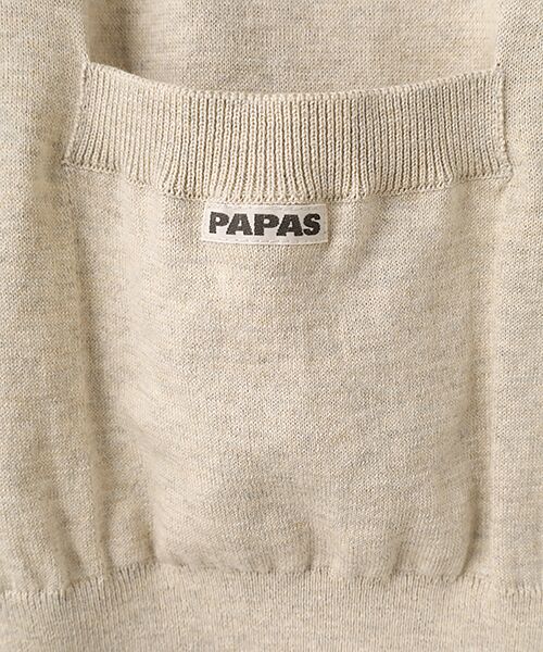 PAPAS / パパス ベスト | コットンメランジ天竺16G ベスト | 詳細5