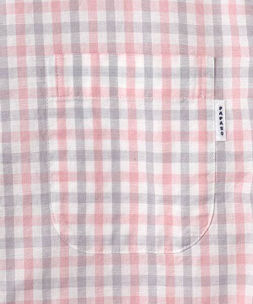 PAPAS / パパス シャツ・ブラウス | 綿麻交織ギンガムチェックシャツ | 詳細1