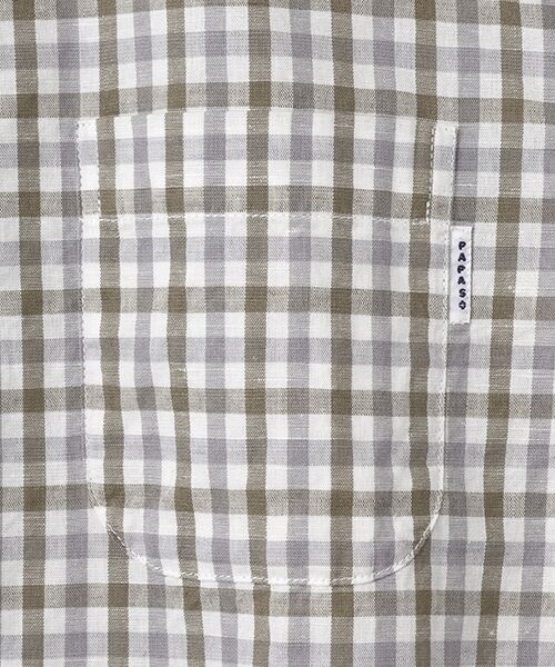 PAPAS / パパス シャツ・ブラウス | 綿麻交織ギンガムチェックシャツ | 詳細2