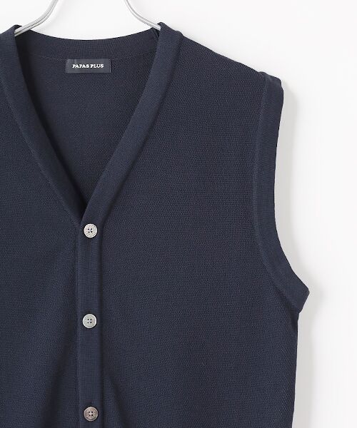 PAPAS / パパス ベスト | コットン/ポリエステル16G Vネックベスト | 詳細4