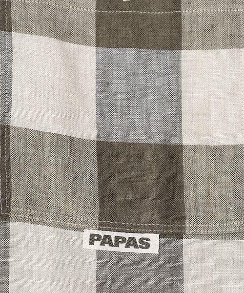 PAPAS / パパス シャツ・ブラウス | リネンシャンブレー ブロックチェックシャツ | 詳細4