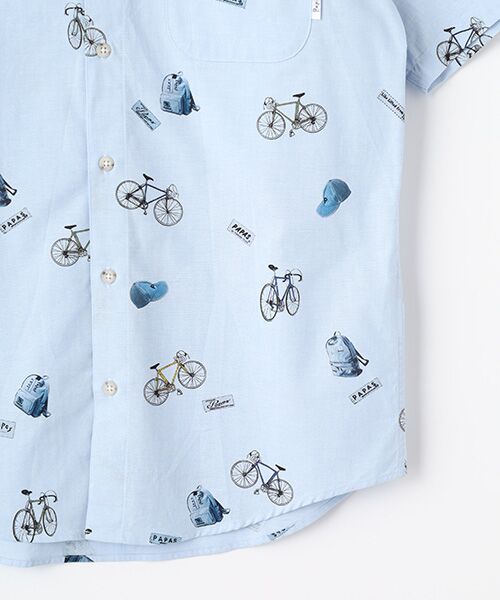 PAPAS / パパス シャツ・ブラウス | ダンガリープリントシャツ【CYCLING】 | 詳細5