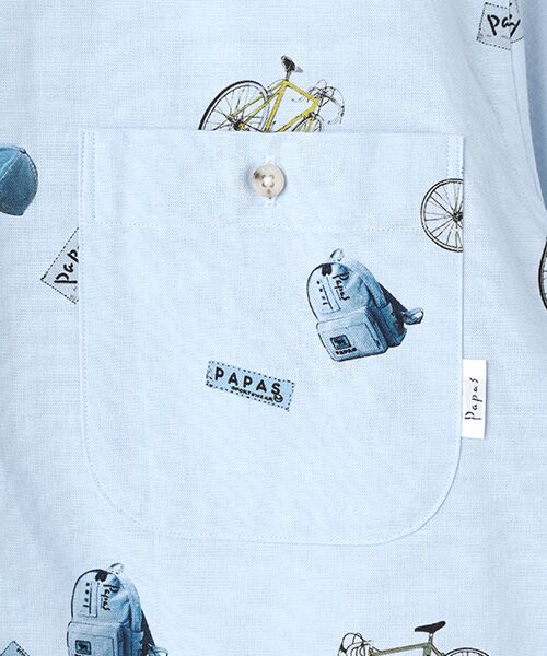 PAPAS / パパス シャツ・ブラウス | ダンガリープリントシャツ【CYCLING】 | 詳細7