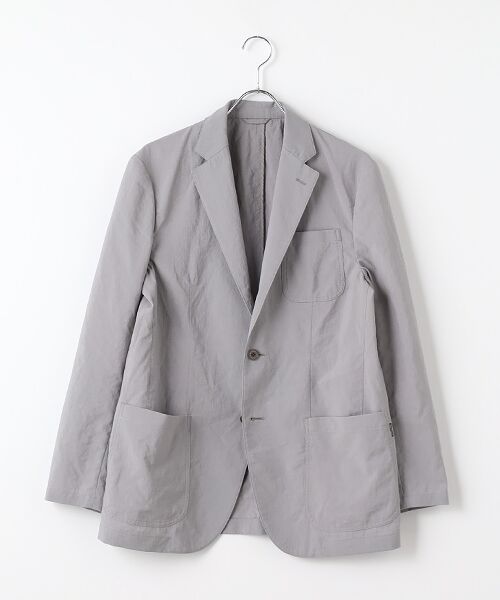 PAPAS/パパス ポリエステルリネンライクストレッチ ジャケット ライトグレー M PAPAS/パパス ポリエステルリネンライクストレッチ ジャケット ライトグレー M