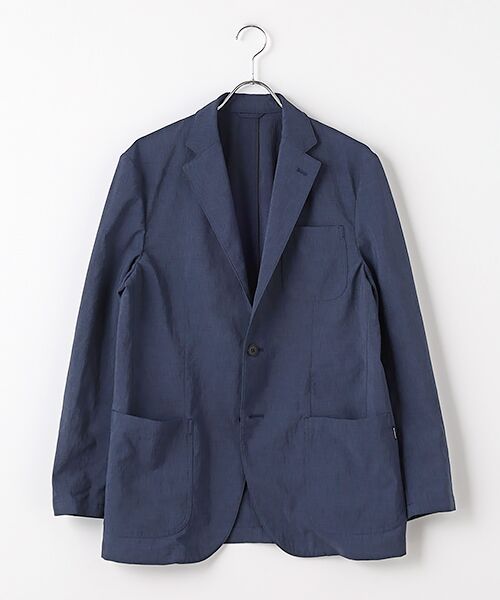 PAPAS/パパス ポリエステルリネンライクストレッチ ジャケット ネイビー L PAPAS/パパス ポリエステルリネンライクストレッチ ジャケット ネイビー L