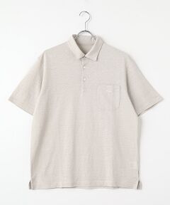 PAPAS / パパス ポロシャツ | ウォッシャブルリネンプレーテイング ポロシャツ