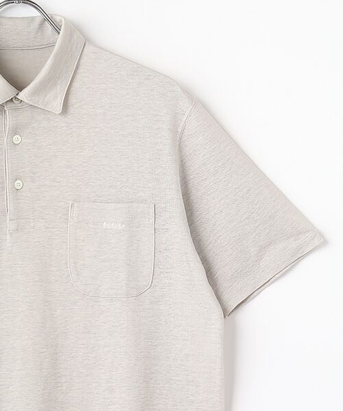 PAPAS / パパス ポロシャツ | ウォッシャブルリネンプレーテイング ポロシャツ | 詳細2