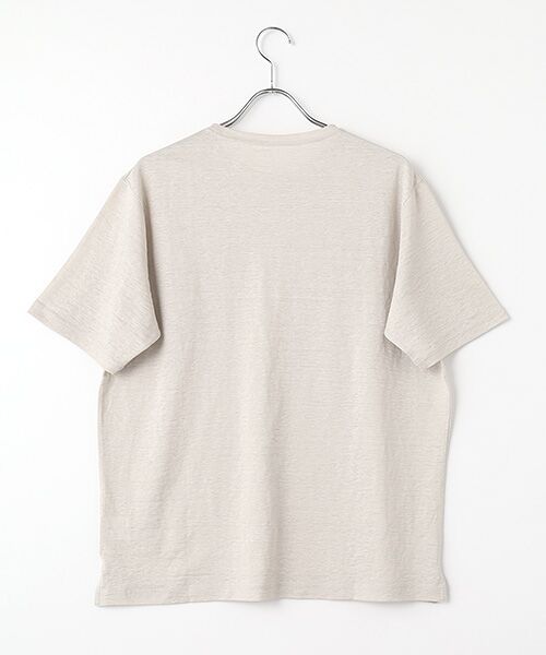 PAPAS / パパス Tシャツ | ウォッシャブルリネンプレーテイング Tシャツ | 詳細1