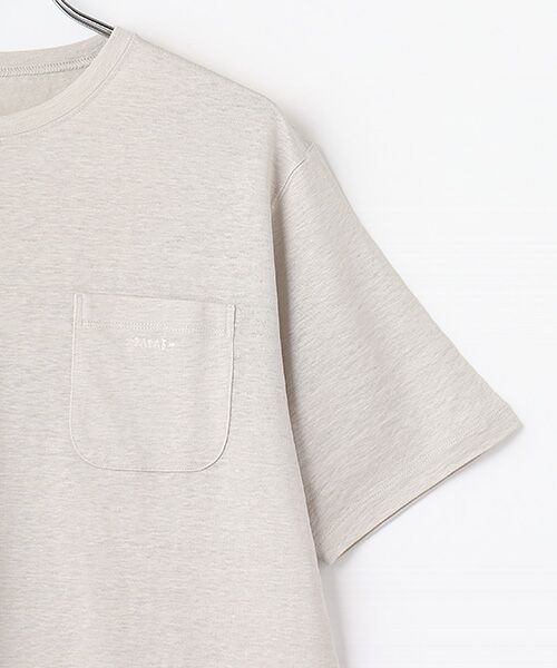 PAPAS / パパス Tシャツ | ウォッシャブルリネンプレーテイング Tシャツ | 詳細2