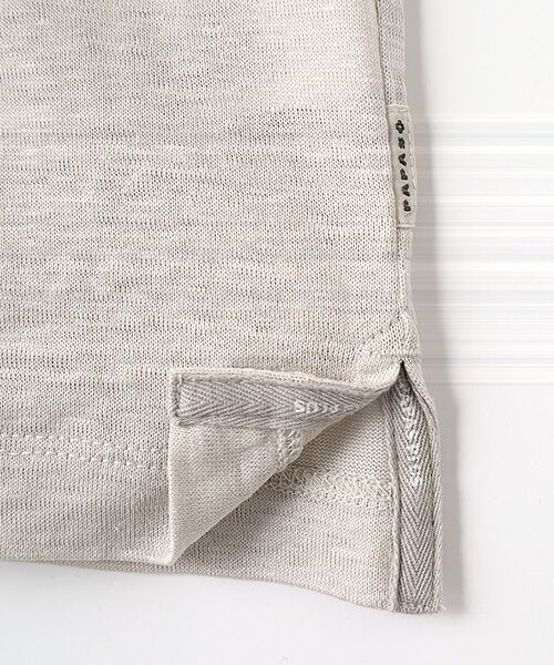 PAPAS / パパス Tシャツ | ウォッシャブルリネンプレーテイング Tシャツ | 詳細4