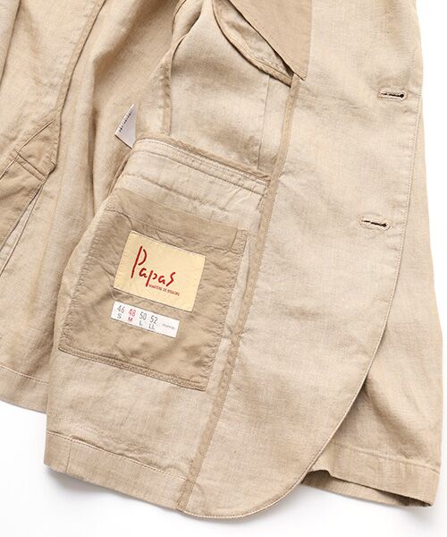 PAPAS / パパス テーラードジャケット | ヘンプ高密度マットビッグライズ ジャケット | 詳細5