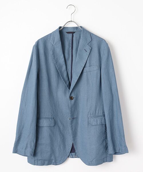 PAPAS/パパス ヘンプ高密度マットビッグライズ ジャケット デニム LL