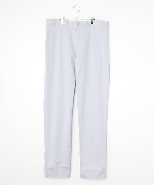 PAPAS/パパス コットンリネンギャバストレッチ イージーパンツ グレイッシュサックスブルー 2X