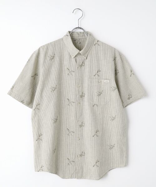 綿麻シーチング刺繍シャツ（MENトップス・シャツ・Papas+