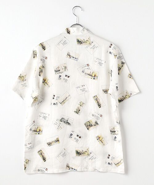 PAPAS / パパス シャツ・ブラウス | リネンプリントシャツ【POST CARD】 | 詳細1