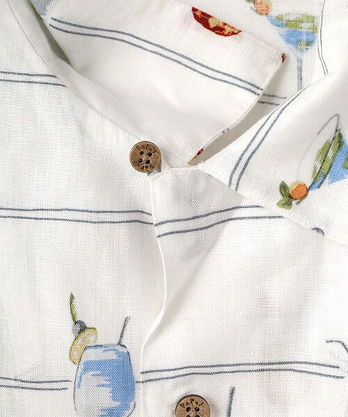 リネンプリント 半袖シャツ【COCKTAIL】 （シャツ・ブラウス