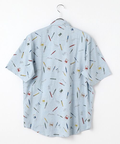 PAPAS / パパス シャツ・ブラウス | コットンシングルガーゼ プリントシャツ【STATIONERY】 | 詳細2